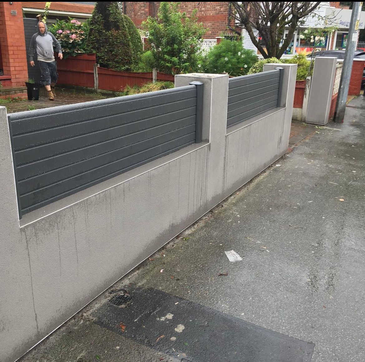 Composite fencing wall