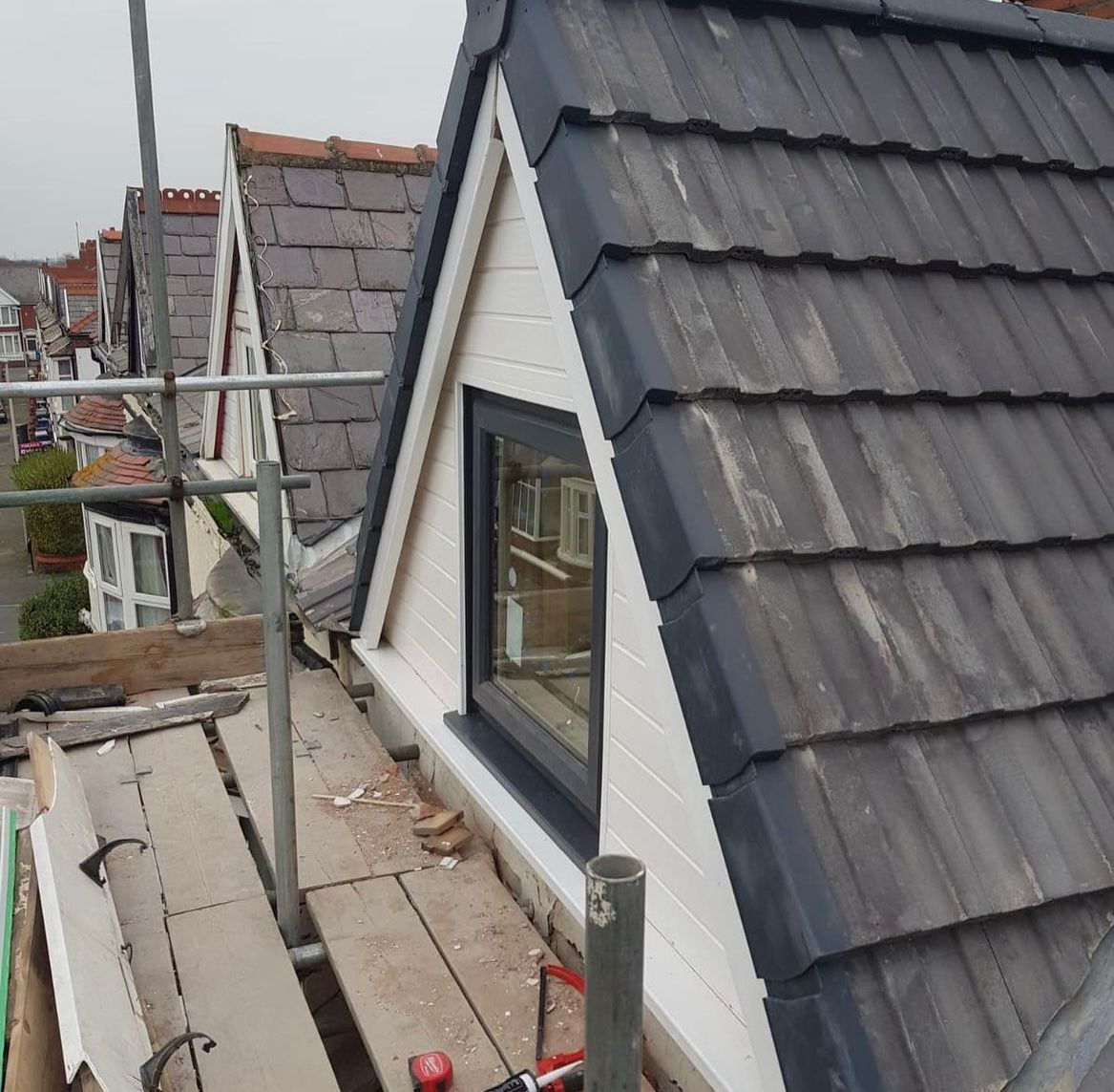 Slate roof dormer build